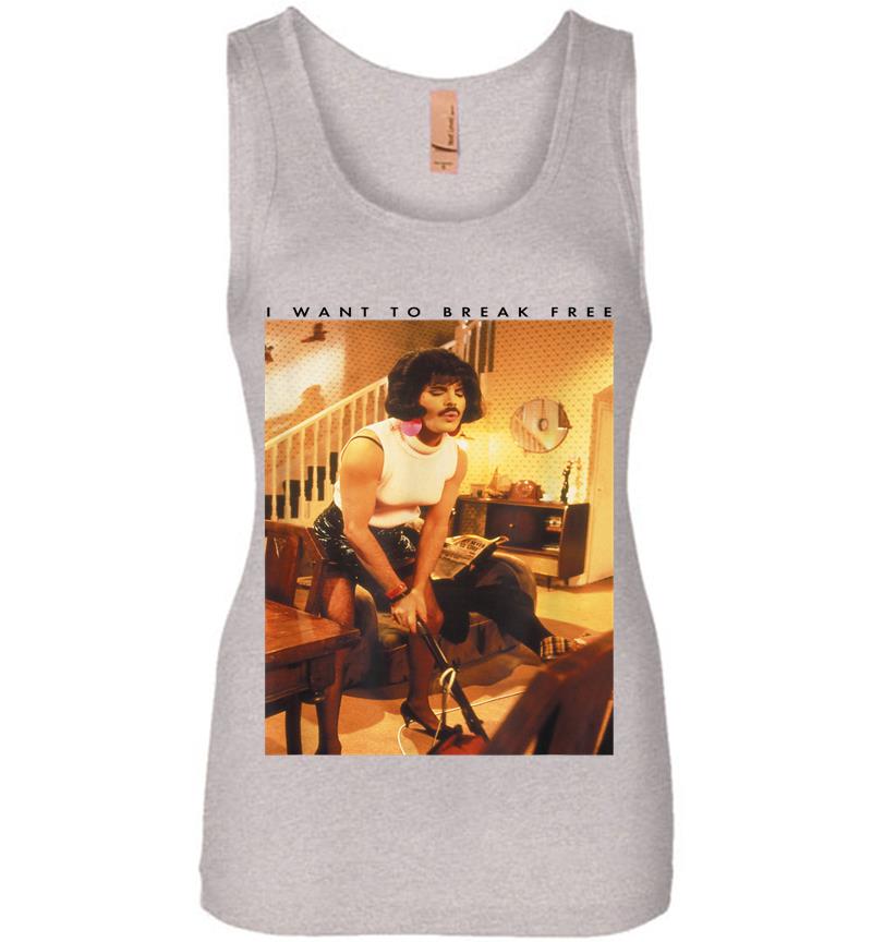 Inktee Store - Freddie Mercury Official I Want To Break Free Hoover Womens Jersey Tank Top Image