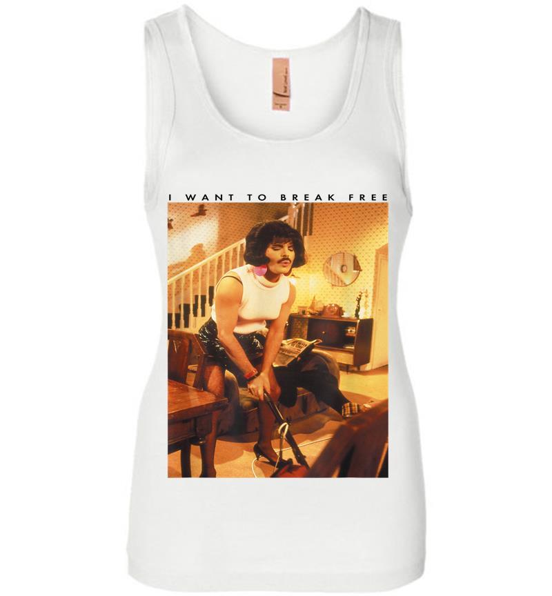 Inktee Store - Freddie Mercury Official I Want To Break Free Hoover Womens Jersey Tank Top Image