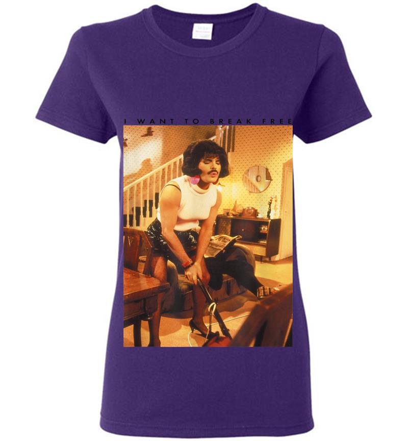 Inktee Store - Freddie Mercury Official I Want To Break Free Hoover Womens T-Shirt Image
