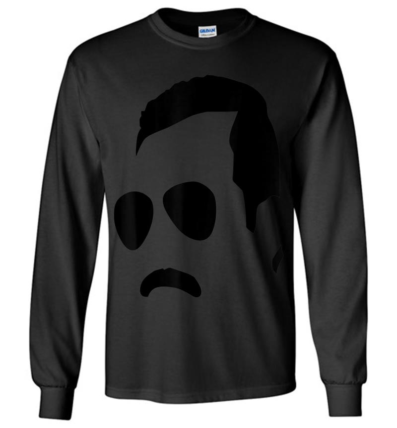 Freddie Mercury Official Monochrome Block Face Long Sleeve T-shirt