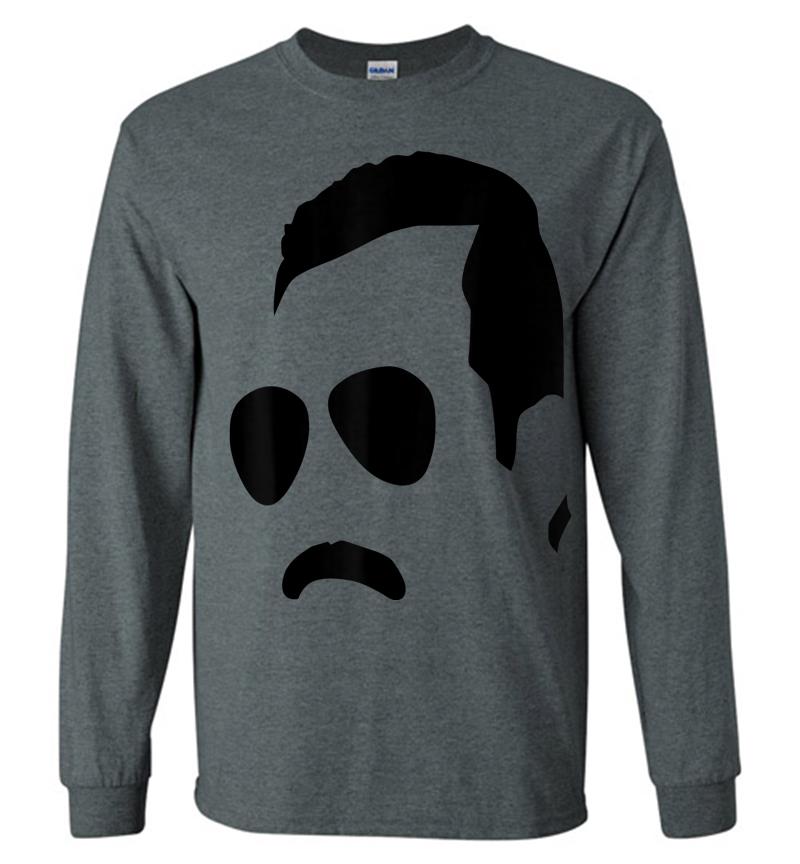 Inktee Store - Freddie Mercury Official Monochrome Block Face Long Sleeve T-Shirt Image