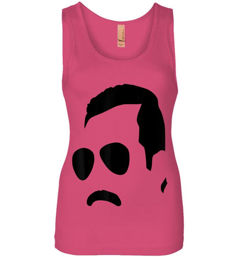 Inktee Store - Freddie Mercury Official Monochrome Block Face Womens Jersey Tank Top Image