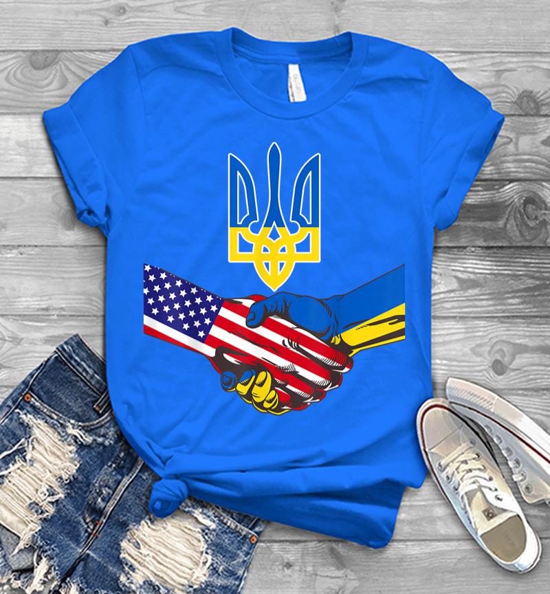 Inktee Store - Free Ukraine Ukrainian Us Flag Solidarity With Ukraine Men T-Shirt Image