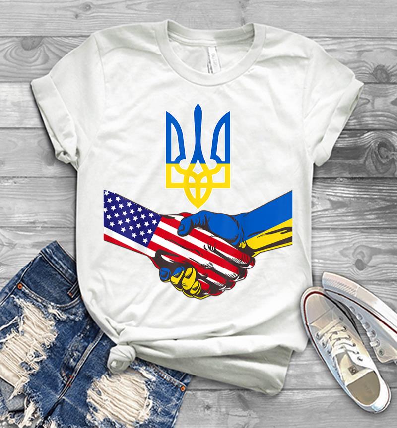 Inktee Store - Free Ukraine Ukrainian Us Flag Solidarity With Ukraine Men T-Shirt Image