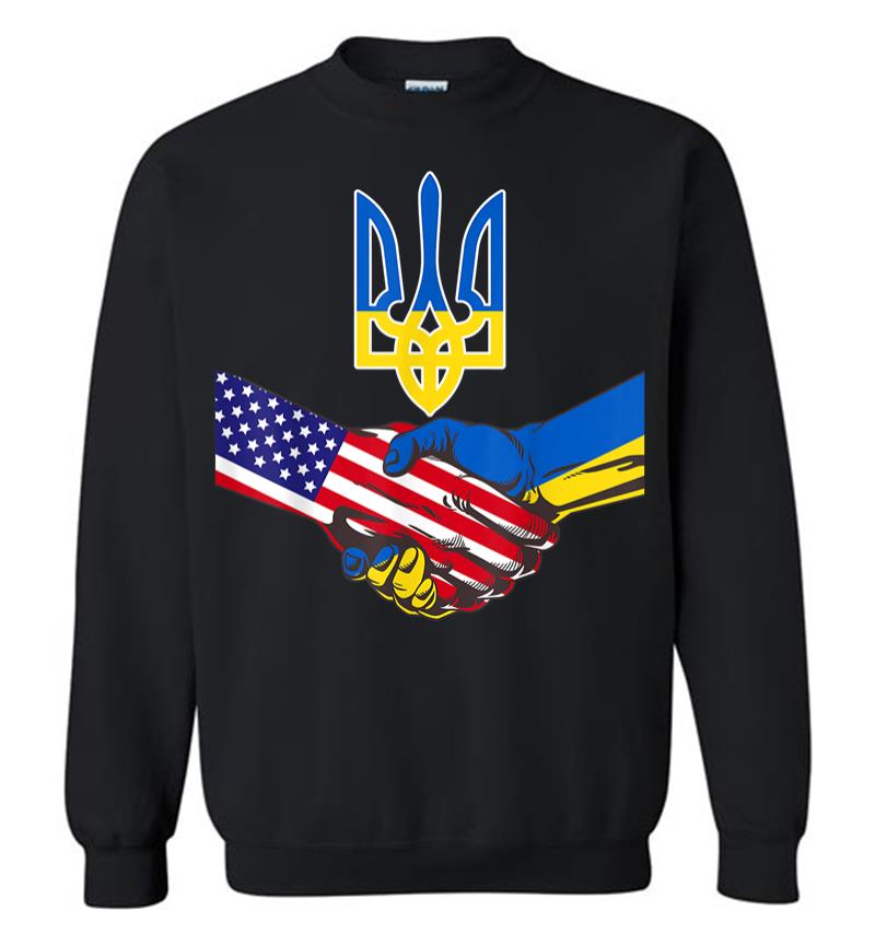 Free Ukraine Ukrainian Us Flag Solidarity With Ukraine Sweatshirt