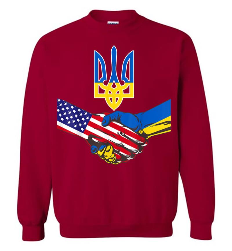 Inktee Store - Free Ukraine Ukrainian Us Flag Solidarity With Ukraine Sweatshirt Image
