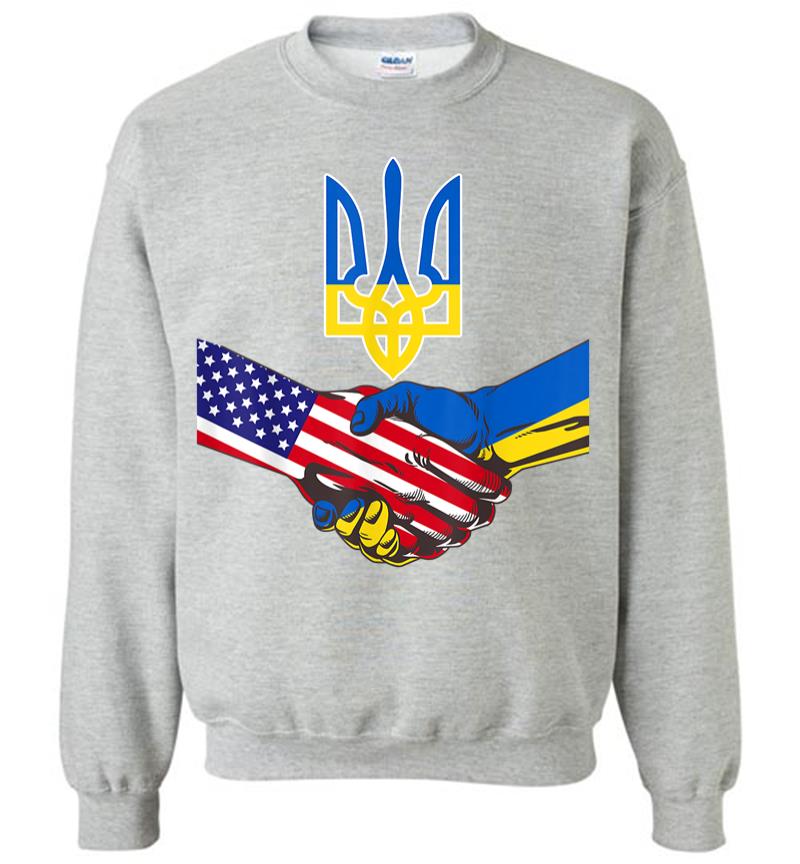 Inktee Store - Free Ukraine Ukrainian Us Flag Solidarity With Ukraine Sweatshirt Image