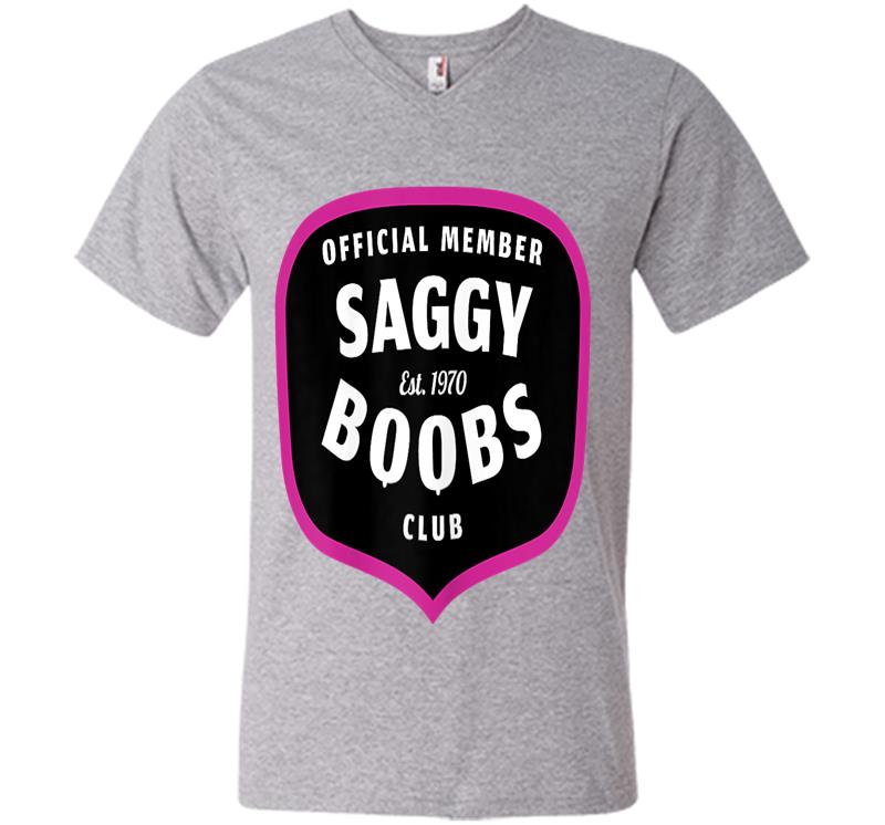 Inktee Store - Funny 50Th Birthday 1970 Official Member Saggy Boobs Club V-Neck T-Shirt Image