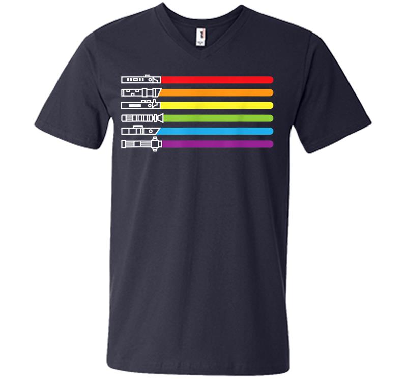 Inktee Store - Funny Gay Saber Tee Rainbow Lgbt Pride Month 2020 Lgbtq Gift V-Neck T-Shirt Image