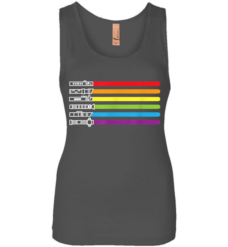 Inktee Store - Funny Gay Saber Tee Rainbow Lgbt Pride Month 2020 Lgbtq Gift Women Jersey Tank Top Image