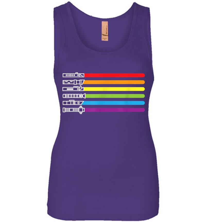Inktee Store - Funny Gay Saber Tee Rainbow Lgbt Pride Month 2020 Lgbtq Gift Women Jersey Tank Top Image