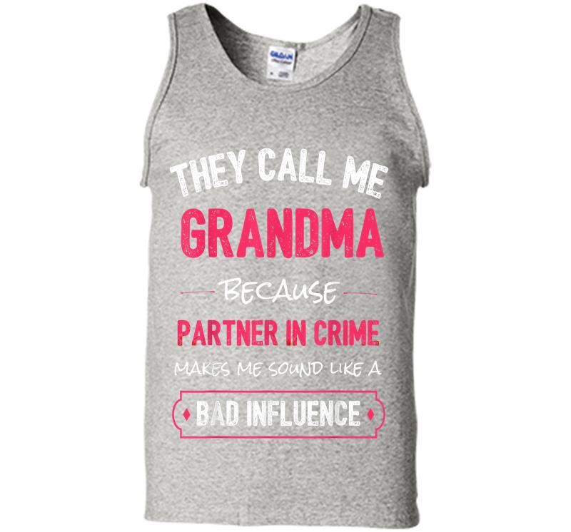 Funny Grandma , Grandma Partner In Crime Mens Tank Top