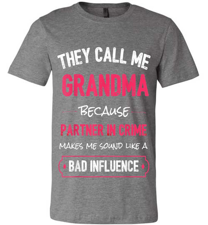 Inktee Store - Funny Grandma , Grandma Partner In Crime Premium T-Shirt Image