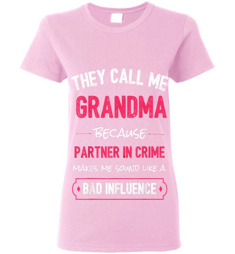 Inktee Store - Funny Grandma , Grandma Partner In Crime Womens T-Shirt Image