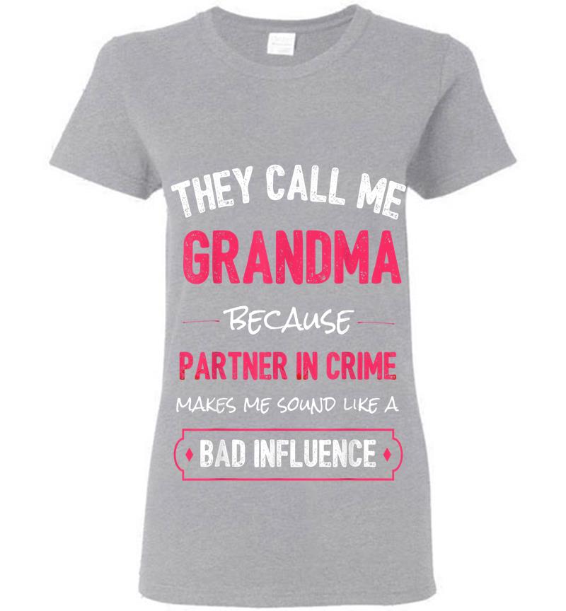 Inktee Store - Funny Grandma , Grandma Partner In Crime Womens T-Shirt Image