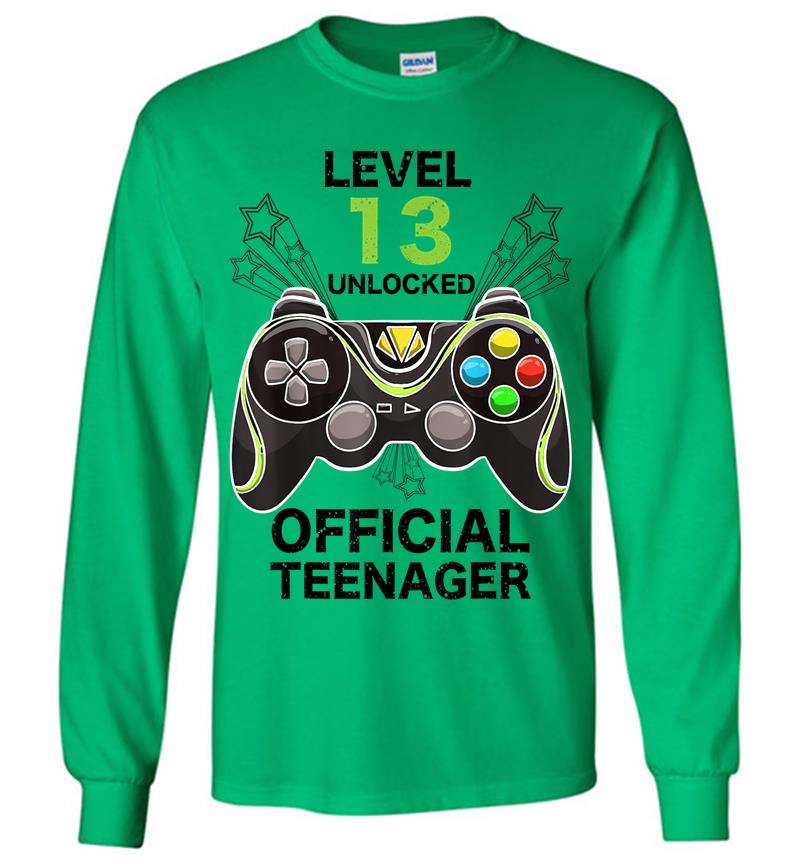 Inktee Store - Funny Level 13 Unlocked Official Nager Cool Birthday Long Sleeve T-Shirt Image