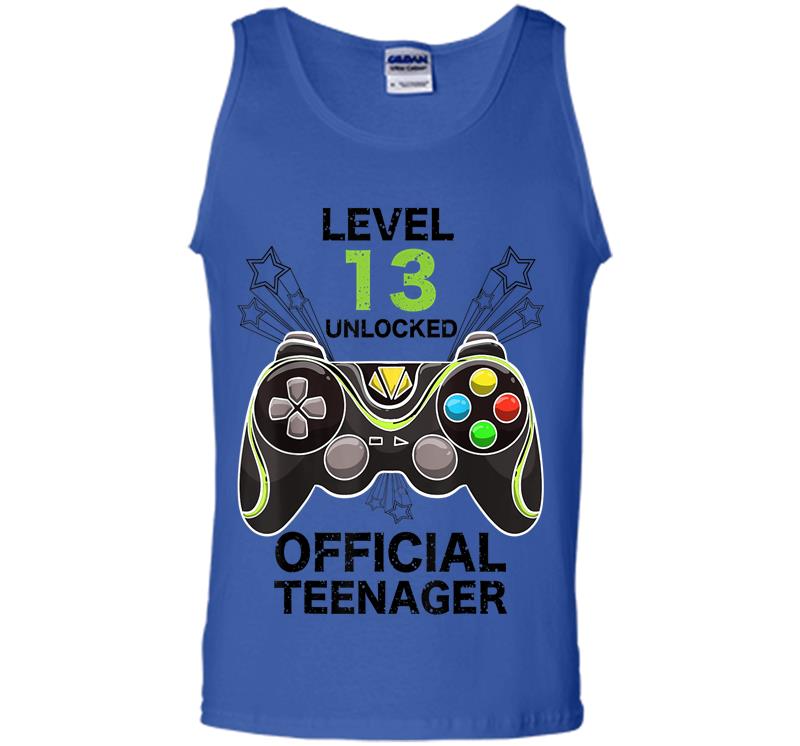 Inktee Store - Funny Level 13 Unlocked Official Nager Cool Birthday Mens Tank Top Image