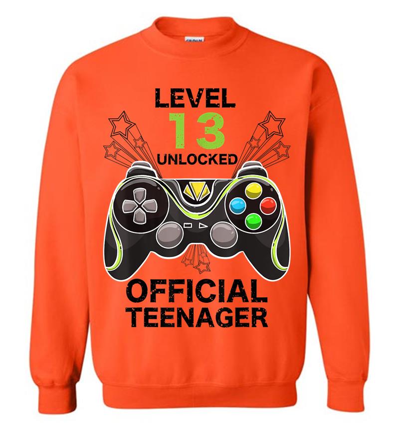 Inktee Store - Funny Level 13 Unlocked Official Nager Cool Birthday Sweatshirt Image