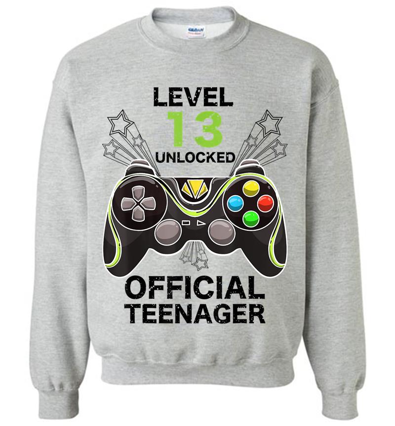 Inktee Store - Funny Level 13 Unlocked Official Nager Cool Birthday Sweatshirt Image