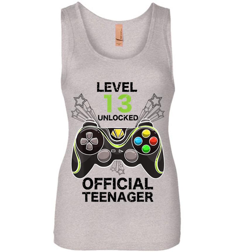 Inktee Store - Funny Level 13 Unlocked Official Nager Cool Birthday Womens Jersey Tank Top Image