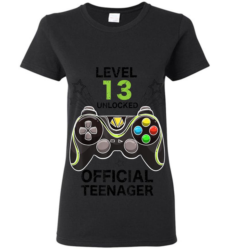 Funny Level 13 Unlocked Official Nager Cool Birthday Womens T-shirt