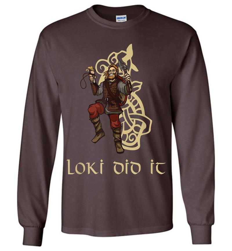 Inktee Store - Funny Medieval History Viking Mythology Trickster God Loki Long Sleeve T-Shirt Image