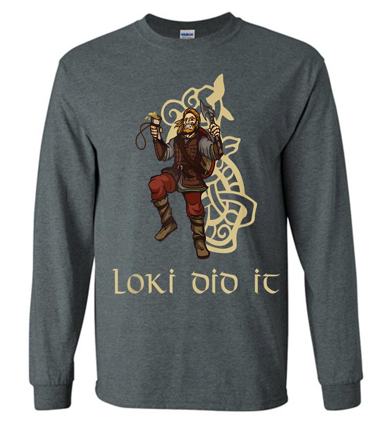 Inktee Store - Funny Medieval History Viking Mythology Trickster God Loki Long Sleeve T-Shirt Image