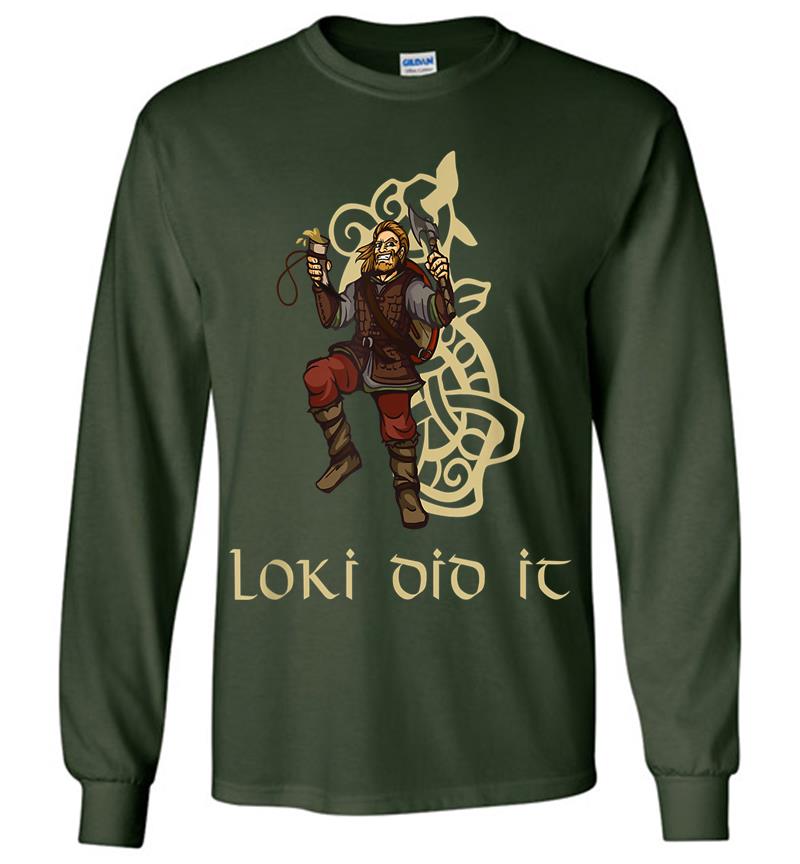 Inktee Store - Funny Medieval History Viking Mythology Trickster God Loki Long Sleeve T-Shirt Image