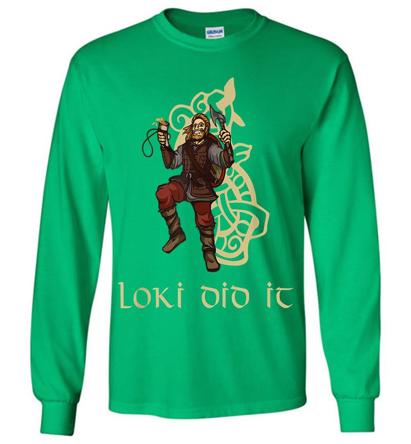 Inktee Store - Funny Medieval History Viking Mythology Trickster God Loki Long Sleeve T-Shirt Image