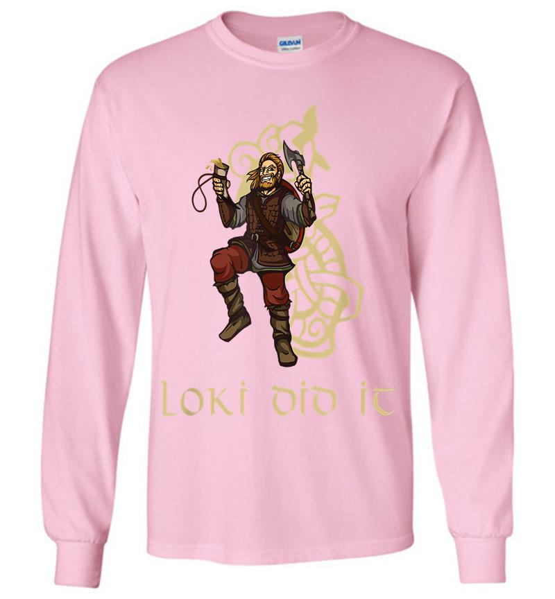 Inktee Store - Funny Medieval History Viking Mythology Trickster God Loki Long Sleeve T-Shirt Image