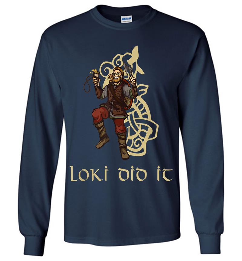 Inktee Store - Funny Medieval History Viking Mythology Trickster God Loki Long Sleeve T-Shirt Image