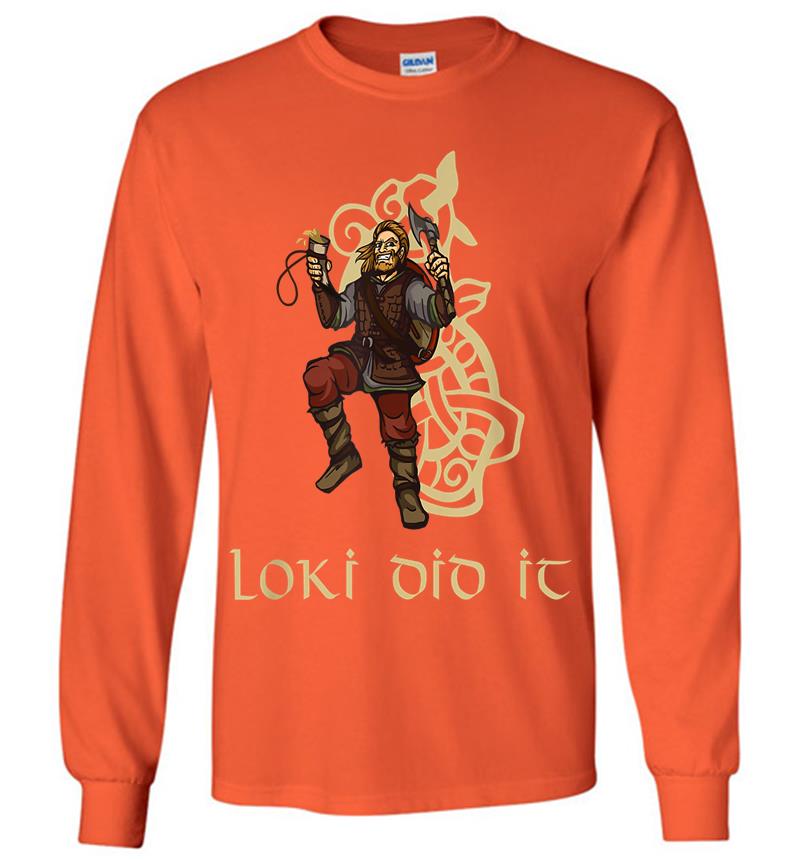 Inktee Store - Funny Medieval History Viking Mythology Trickster God Loki Long Sleeve T-Shirt Image