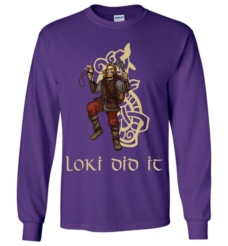 Inktee Store - Funny Medieval History Viking Mythology Trickster God Loki Long Sleeve T-Shirt Image