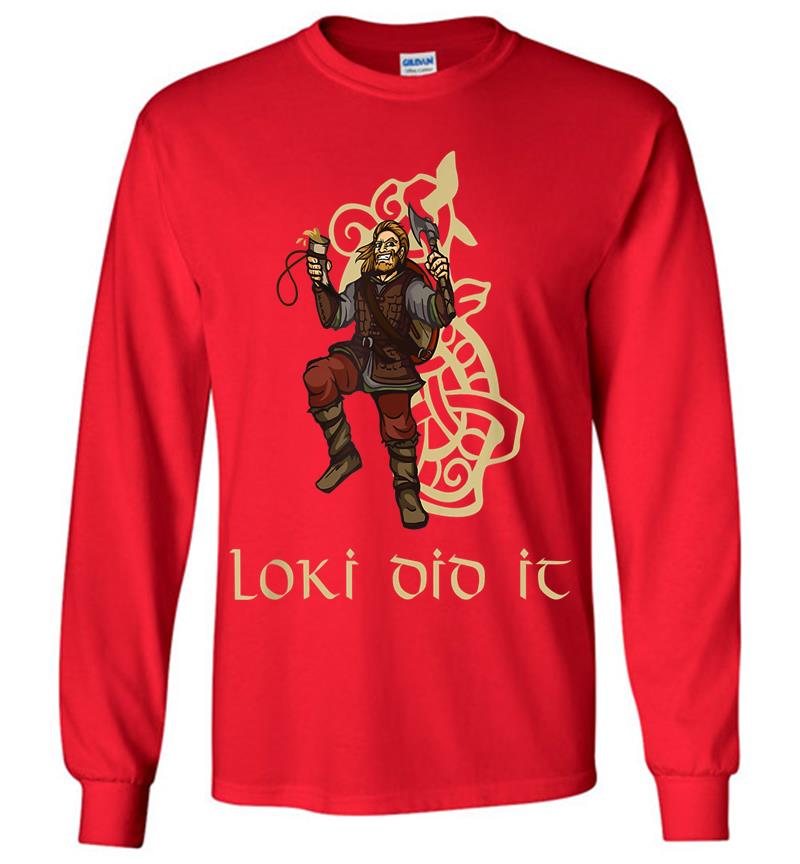 Inktee Store - Funny Medieval History Viking Mythology Trickster God Loki Long Sleeve T-Shirt Image