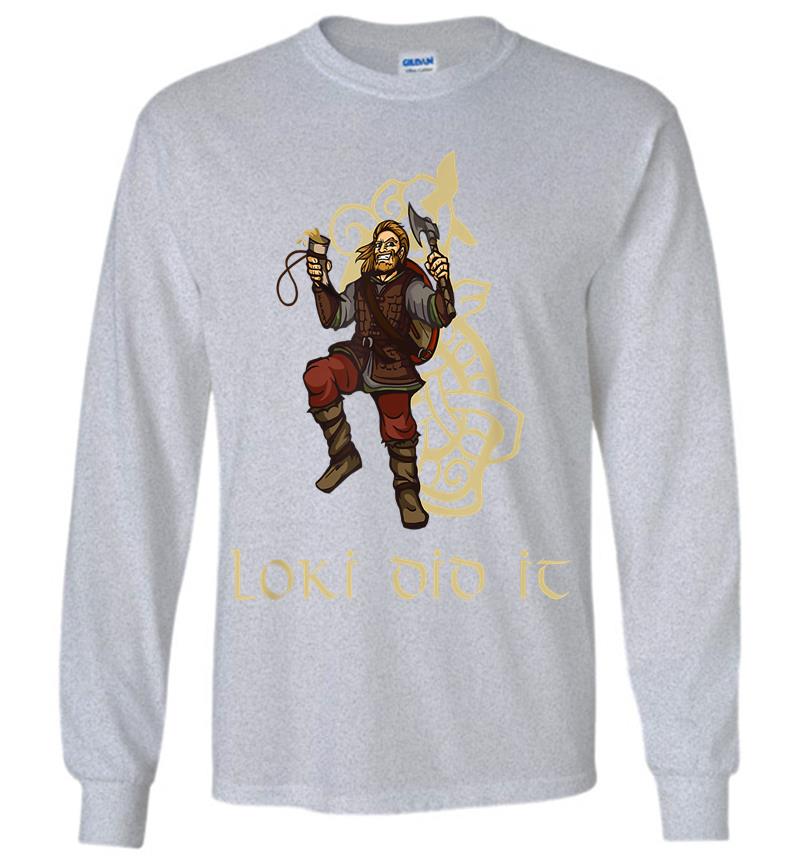 Inktee Store - Funny Medieval History Viking Mythology Trickster God Loki Long Sleeve T-Shirt Image