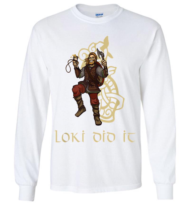 Inktee Store - Funny Medieval History Viking Mythology Trickster God Loki Long Sleeve T-Shirt Image