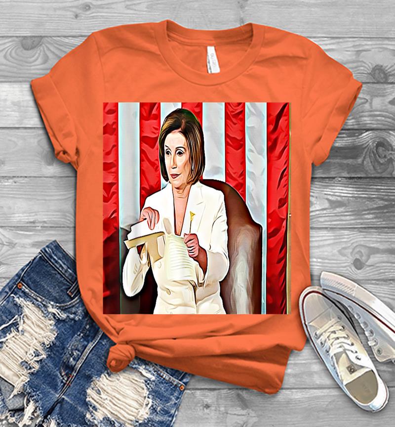 Inktee Store - Funny Nancy Pelosi Rips Up Trump'S Speech Anti Trump Meme Mens T-Shirt Image
