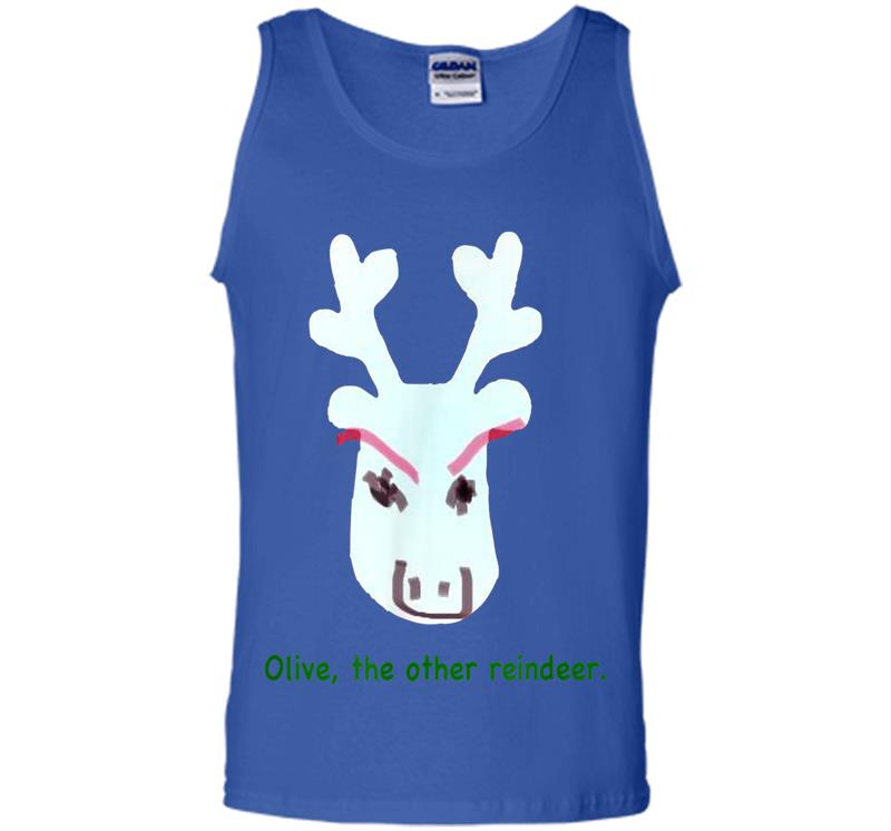 Inktee Store - Funny, Not Ugly, Reindeer Holiday Christmas Clever Novelty Mens Tank Top Image