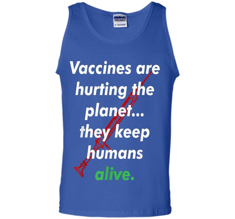 Inktee Store - Funny Pro Vaccination, Vaccines Are Hurting The Planet Mens Tank Top Image