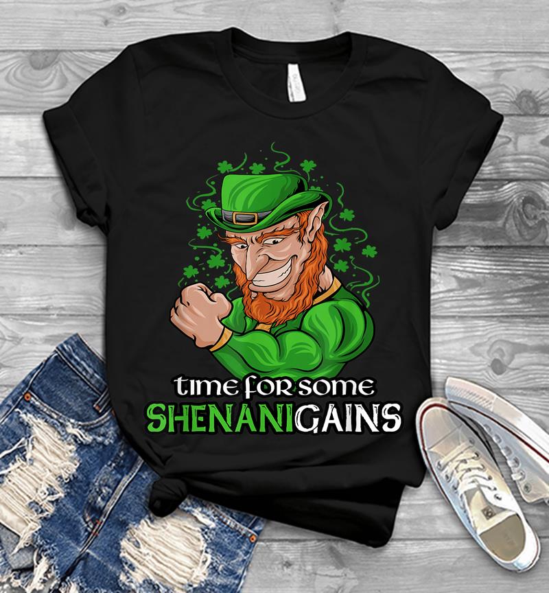Funny St Paddy'S Day Gym Pun Saying Irish Lifting Leprechaun Mens T-Shirt