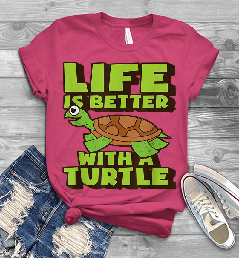 Inktee Store - Funny Turtle Life Is Better With A Turtle Mens T-Shirt Image