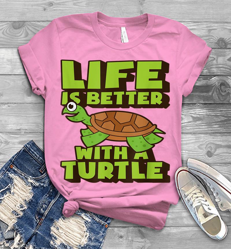 Inktee Store - Funny Turtle Life Is Better With A Turtle Mens T-Shirt Image