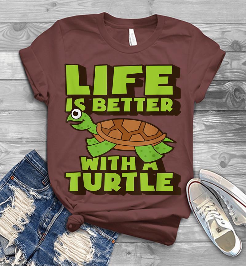 Inktee Store - Funny Turtle Life Is Better With A Turtle Mens T-Shirt Image