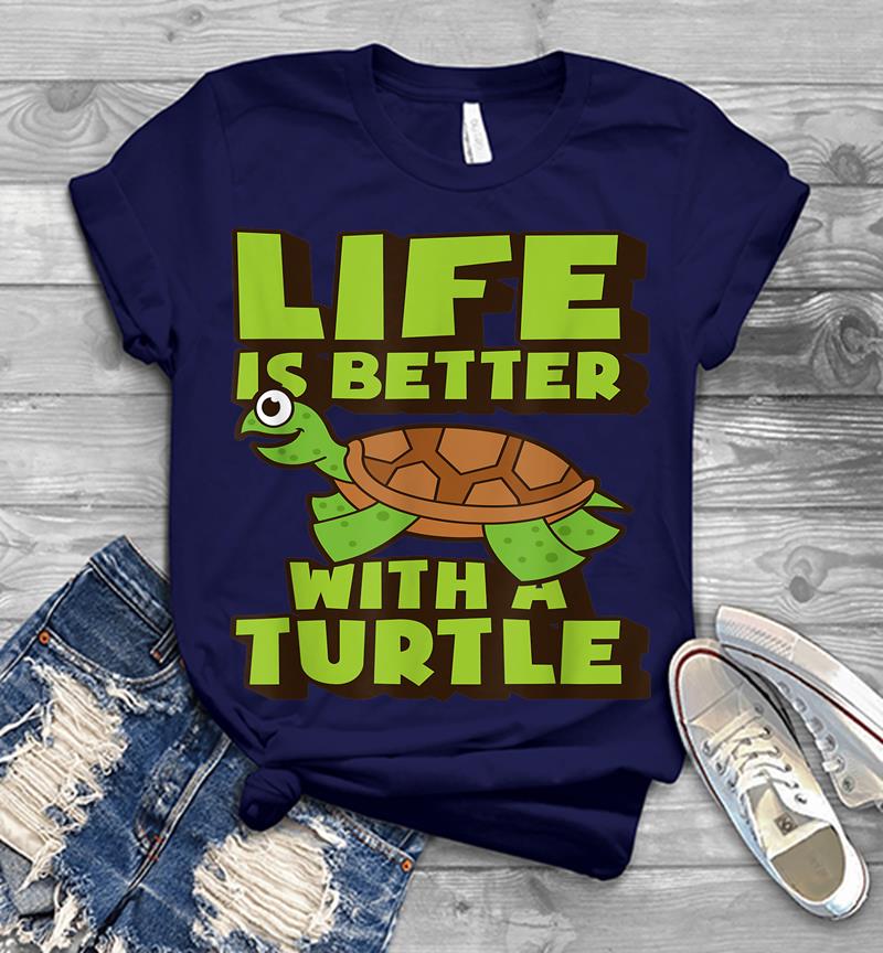 Inktee Store - Funny Turtle Life Is Better With A Turtle Mens T-Shirt Image