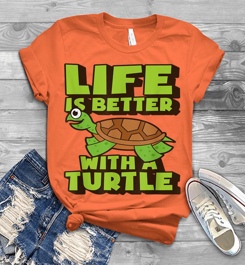 Inktee Store - Funny Turtle Life Is Better With A Turtle Mens T-Shirt Image