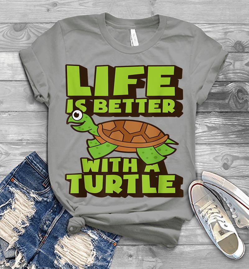 Inktee Store - Funny Turtle Life Is Better With A Turtle Mens T-Shirt Image