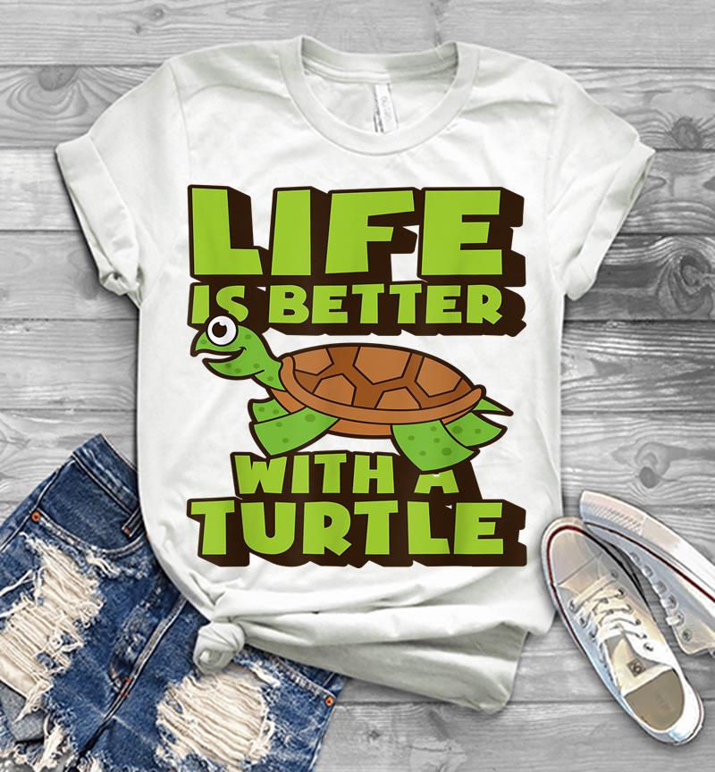 Inktee Store - Funny Turtle Life Is Better With A Turtle Mens T-Shirt Image