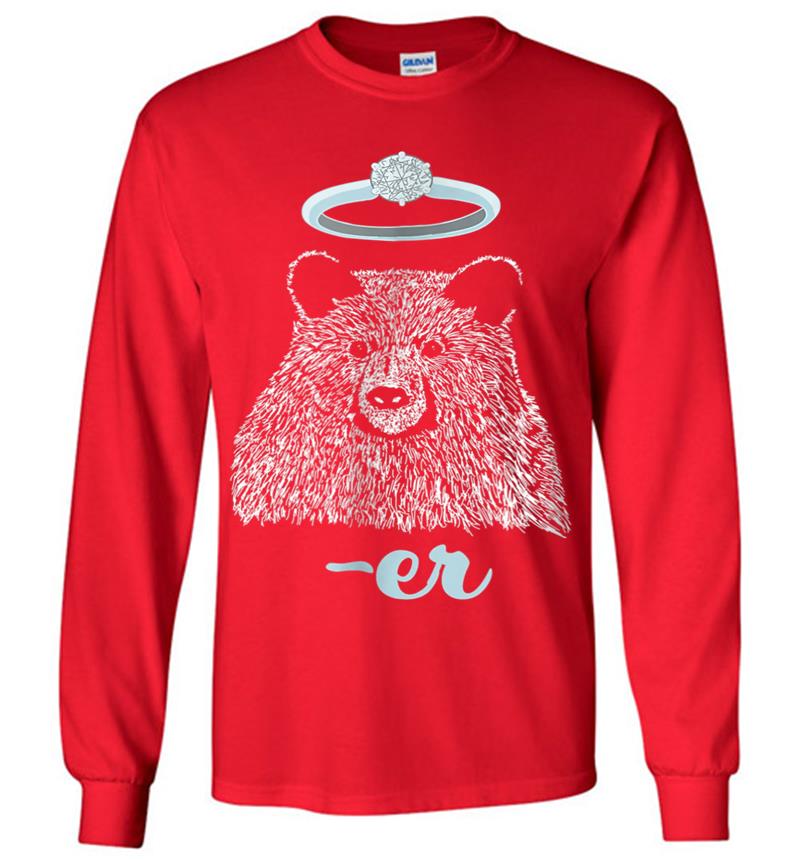 Inktee Store - Funny Wedding Ring Bearer Bear Long Sleeve T-Shirt Image