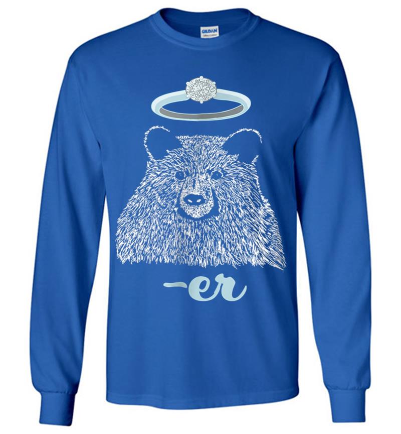 Inktee Store - Funny Wedding Ring Bearer Bear Long Sleeve T-Shirt Image