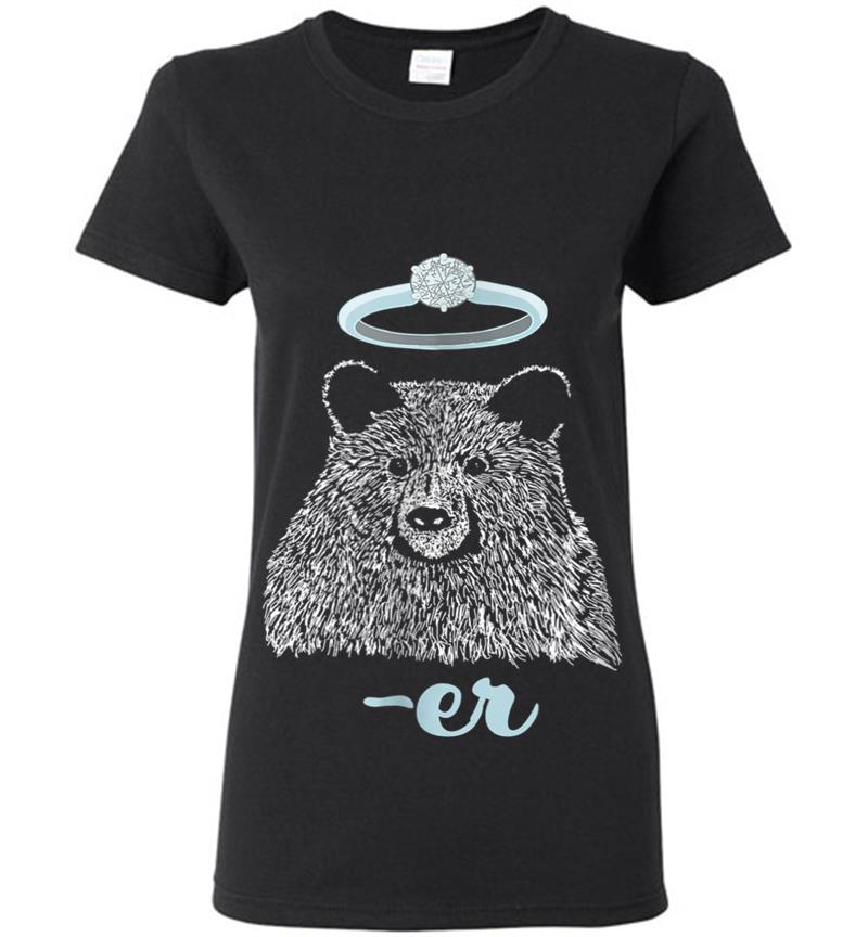 Funny Wedding Ring Bearer Bear Womens T-shirt